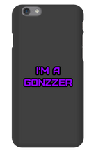 Funda de celular para iPhone con frase morada