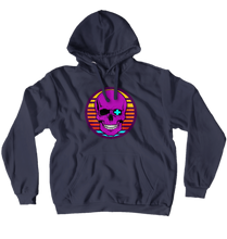 Synthwave Skull Hoodie (No-Zip/Pullover)