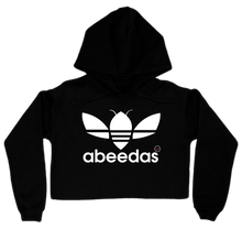 abeedas women's cropped hoodie white logo