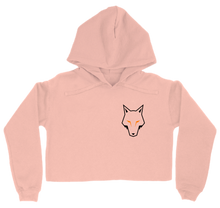 Black Wolf Logo Cropped Women Hoodie