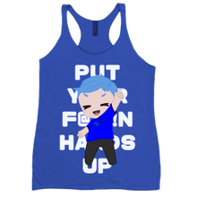 Put Your F@*#!N Hands Up tanktop-women-racerback