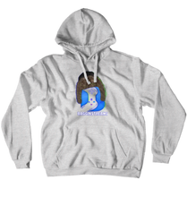 blue and green emblem hoodie