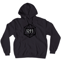 RH logo (black) centred on hoodie
