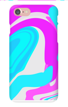 Pink and Cyan Swirl iPhone Case