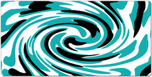 Teal/Black/White swirl XXL Gaming Mousepad