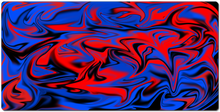 XXL Gaming Mousepad Blue with red and black swirl