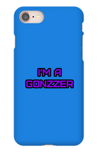 Funda de celular para iPhone con frase morada