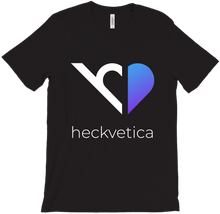 Heckvetica White and Blue Heart Logo T-Shirt