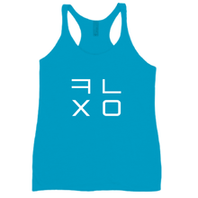 Women's Racerback Tanktop - White Text - KR Logo