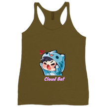 Ladies Cloud Bot Emoji - Racerback Tank