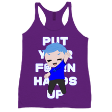 Put Your F@*#!N Hands Up tanktop-women-racerback