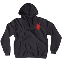 Hand-Drawn Heart Pullover Hoodie
