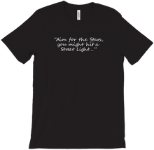 Reach for the Stars T-Shirt White on Dark Backgrou