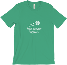 Audio Over Visuals T-Shirt - White Text