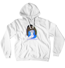 blue and green emblem hoodie