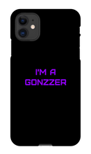 Funda de celular para iPhone con frase morada
