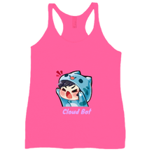 Ladies Cloud Bot Emoji - Racerback Tank