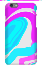 Pink and Cyan Swirl iPhone Case