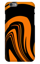 Orange and Black Swirl iPhone Case