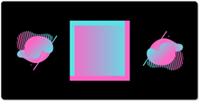 Pink Blue Gradient with blobs Custom Mousepad