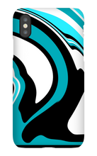 Black and Blue Swirl iPhone Case