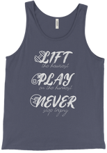 Never stop trying tank (white text)