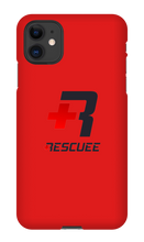 RESCUEE iPhone Case Black and Red Logo