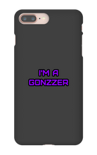 Funda de celular para iPhone con frase morada