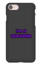 Funda de celular para iPhone con frase morada