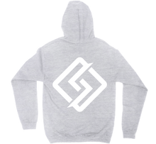 Hoodie with white logo on back (No-Zip/Pullover)