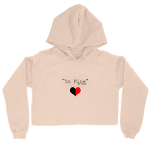 I'm Fine Women’s Cropped Hoodie - Peach/Heather Dt