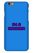 Funda de celular para iPhone con frase morada