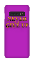 Never Give Up Samsung Phone Cases - gold