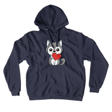 Wolf with a Heart Hoodies (No-Zip/Pullover)