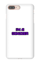 Funda de celular para iPhone con frase morada