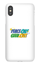 peace out geek out iphone case!