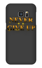 Never Give Up Samsung Phone Cases - gold