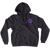 Small Purple Heart And M Hoodie (No-Zip/Pullover)