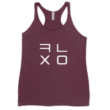 Women's Racerback Tanktop - White Text - KR Logo