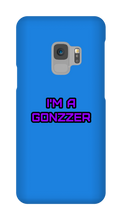 Funda de celular para Samsung con frase morada