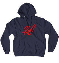 ryc red script logo hoodie