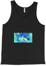 black,neon blue and white blue wolf Tank Top