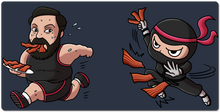 Ninja Chasing Bacon XXL Mousepad