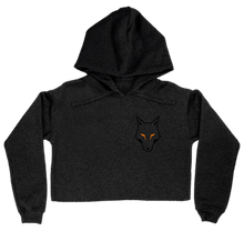 Black Wolf Logo Cropped Women Hoodie