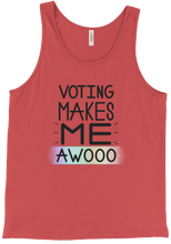 Voting Makes Me AWOOO tank-top (no paws)