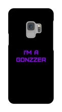 Funda de celular para Samsung con frase morada