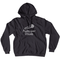 Audio Over Visuals Hoodie - White Text