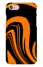 Orange and Black Swirl iPhone Case