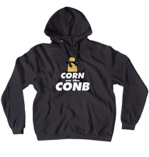 Corn Hoodie White Text