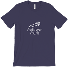 Audio Over Visuals T-Shirt - White Text